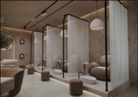 Ensemble de mobilier et d'équipements de salon de coiffure et de manucure de luxe sur mesure pour la décoration intérieure de magasins de beauté modernes