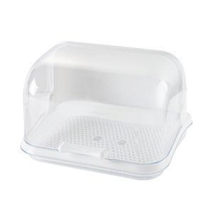 Icen B83 juego de té de plástico multifuncional estante transparente escritorio a prueba de polvo portavasos tapa niños caja de té para drenaje de agua - Product Image 1