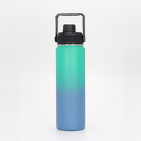 Vente en gros Nouveau thermos de sport sous vide Grande capacité 1L Pot d'espace à double couche en acier inoxydable Créatif pour le commerce extérieur