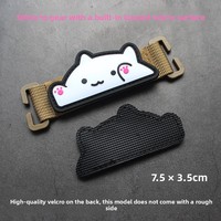 Badge créatif en PVC souple avec motif chat mignon, chat qui tape dans les mains, chat à l'expression amusante (avec fixation)