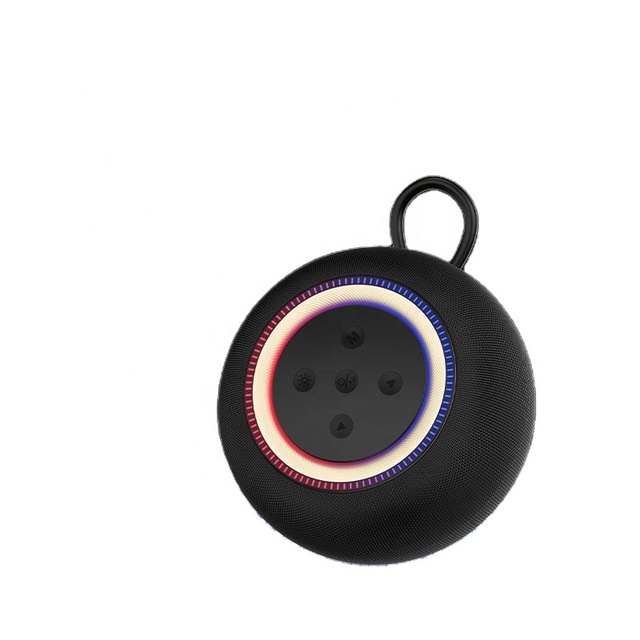 Stylish Round Cloth Cover Bluetooth Speaker Water Resistant Design Portable High Fidelity Music Playing Equipment