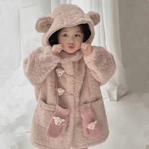 2025 nuovo elegante maglione di <span class=keywords><strong>pelliccia</strong></span> da ragazza <span class=keywords><strong>cappotto</strong></span> foderato in pile per l'autunno inverno abbigliamento invernale <span class=keywords><strong>con</strong></span> imbottitura in cotone - Product Image 6