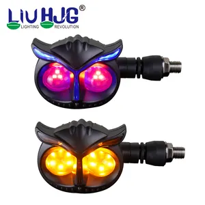 สัญญาณไฟเลี้ยว LED สำหรับรถจักรยานยนต์แบบสากลไฟเลี้ยวไฟกระพริบอุปกรณ์เสริมสีเหลืองอำพัน