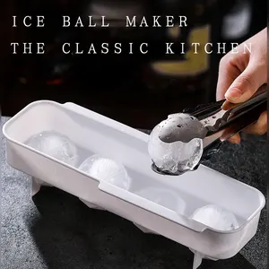 Topu buz küp tepsiler 2 paket büyük küre Kootek topu buz küpü yeniden buz yapım makinesi çıkarılabilir kapaklı soğutma için viski şarap
