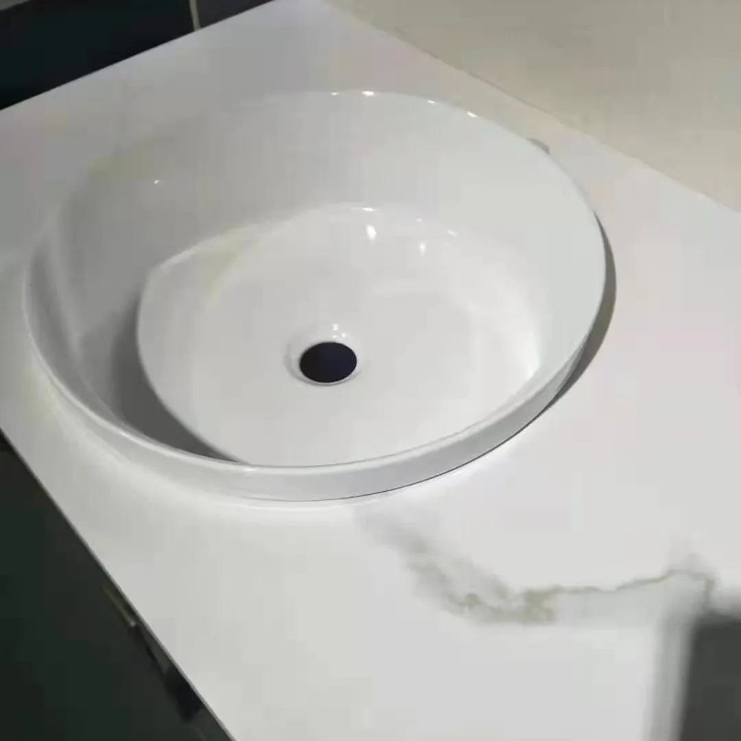 PATE 549MW yarı gömme mermer seramik lavabo damla banyo vanity mat siyah yarı sayaç mat beyaz lavabo