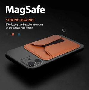 New Design Magnetic Phone Holder <b>Wallet</b> Holds 4-6 Cards Fashion Slim <b>Smart</b> Genuine Leather Mag Safe Phone <b>Wallet</b> Card Cover - Product Image 4