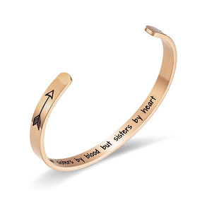 Bracelets d'amitié pour les meilleures amies, cadeau de fin d'études, bijoux d'amitié, pas sœurs en sang mais sœurs en cœur, bracelet jonc - Product Image 2