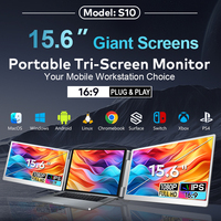 Monitor Triple para Portátil de 15.6 Pulgadas, Pantalla Izquierda 360 °   Compatibilidad Plug and Play con Windows/Mac (M1/M2/M3) Pro/Max S10