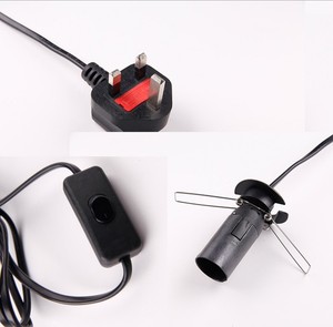 Cordon de lumière de sel de l'Himalaya britannique cordon d'alimentation secteur avec gradateur en ligne et câble de support de <span class=keywords><strong>lampe</strong></span> e14 interrupteur marche/arrêt gradateur de lumière - Product Image 4