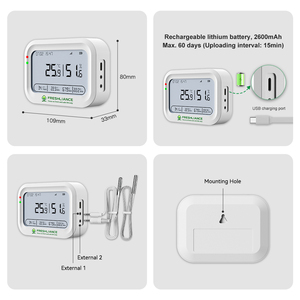Registrador de Dados de Temperatura e Umidade em Tempo Real 4G WIFI com Alertas SMS para Monitoramento Remoto da Cadeia de Frio - Product Image 5