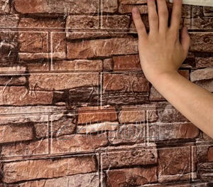 Papier peint imperméable auto-adhésif Wayon facile à installer, panneau mural de cuisine en mousse PE, papier brique - Product Image 4