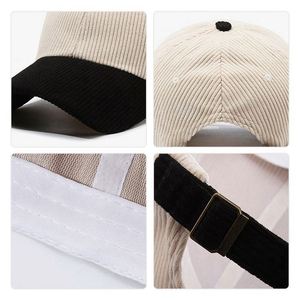 Custom Embroidery Two Tone Untructured Corduroy <b>Baseball</b> <b>Cap</b> 6 Panel Hat Unstructured Dad Hat - Product Image 5