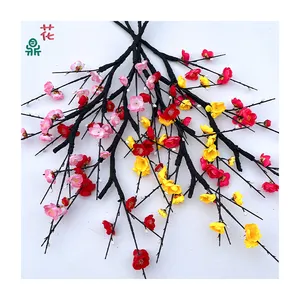 Black Pole Plum Blossom Home Interior Landscape Decoration Artificial Flowers House Decoration Ornaments Silk Flowers