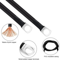 Kabel Baterai Fleksibel Shirbly 2/0 AWG 5/16 Lugs Tembaga OFC Murni untuk Inverter Pengelasan 600V, Otomotif, Solar, RV, Sepeda Motor