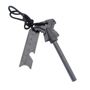 Outdoor Survival Fire Starter Metal 11.5cm Wide Handle With Scraper Bottle Opener For Wilderness Use - Product Image 1