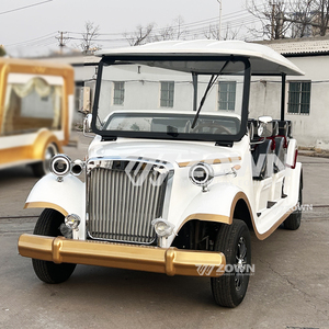 Luxury Retro Electric Sightseeing Car White with Gold Trim <b>6</b> Seater for Park Tour and Outdoor Use - Product Image 5