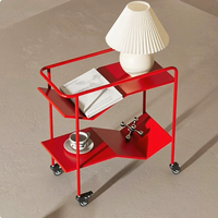 Chariot de rangement portable compact en métal, meuble décoratif créatif, table d'appoint de rangement, avec plateau amovible pour boissons