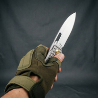 Couteau de poche pliant M390 en acier poudré avec manche en alliage de titane, motif Frag, pointe tombante, 215 mm, CNC, OEM, pour camping et extérieur