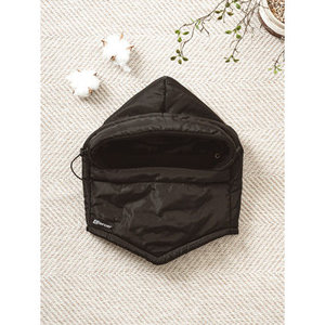Cappotto da donna doppio imbottito nero camera con cappello - Product Image 1