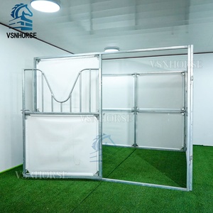 Abri d'écurie pour chevaux Portable bâche en PVC tente résistante aux intempéries écurie de cheval temporaire modulaire avec couverture de toit en tissu de vinyle - Product Image 5