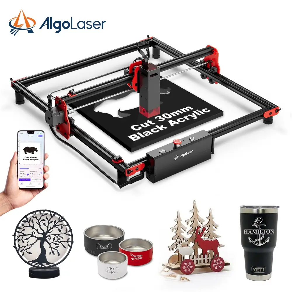 Woodworking Engraving Machine Wood CNC Machine Laser Engraver Cutter 400x400mm Logo Picture Wood Carving Engraving Machine