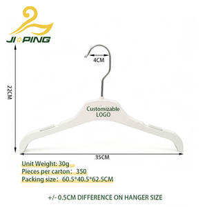 Оптовые пластиковые вешалки белого цвета с индивидуальным логотипом |   Металлический крючок с защитой от скольжения для магазинов одежды и бутиков, вешалка для детской одежды - Product Image 2