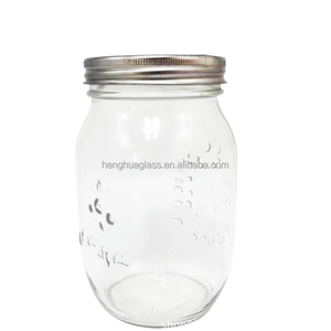 500ml 1000ml Lime Roma Verre Conserver <span class=keywords><strong>Bocaux</strong></span> Gaufrage Verre Mason Jar Large Bouche Conserve Alimentaire Pickle Pot <span class=keywords><strong>De</strong></span> Stockage Avec Bouchon En Métal - Product Image 4