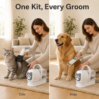 Kit de toilettage pour animaux de compagnie multifonctionnel 7 en 1 de 7 pouces en acier inoxydable personnalisé pour chiens et chats, pour la coupe et le rasage