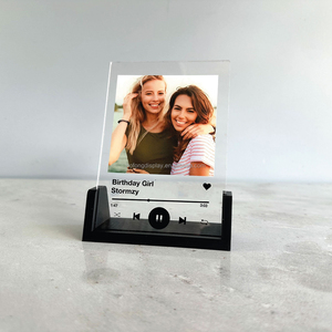 Impression musicale personnalisée Cadeau Plaque en acrylique avec support Affichage <span class=keywords><strong>de</strong></span> toute photo ou liste <span class=keywords><strong>de</strong></span> lecture pour le stockage ou l'affichage à la maison - Product Image 1