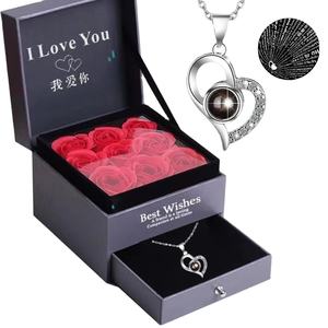 สร้อยคอรูปหัวใจสีแดงพร้อมกล่องของขวัญ-วันครบรอบวันวาเลนไทน์ของขวัญวันแม่สำหรับแม่และ<span class=keywords><strong>ภรรยา</strong></span> - Product Image 1