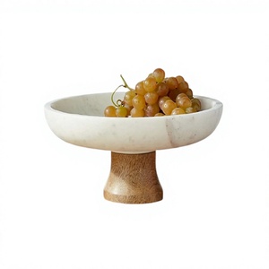 Tazón de mármol de último diseño con base de madera, forma redonda, tamaño personalizado, tazón para chocolates, accesorios de cocina - Product Image 1