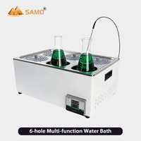 Bain-marie de laboratoire SAMO 8L à 6 trous, 1200W, chauffage rapide, bain-marie thermostaté en acier inoxydable 304, 110-230V