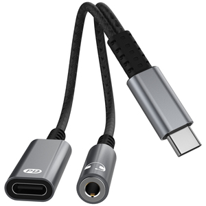Cavo di Ricarica Rapida PD 60W Tipo <span class=keywords><strong>C</strong></span> e Cavo Audio Jack 3.5mm Due in Uno per Auricolari/Cuffie/Telefono Cellulare/iPad/Notebook/Auto - Product Image 4