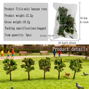 5 टुकड़े प्रति बैग 1/87 पैमाने के लघु प्लास्टिक के पेड़ रेलवे परिदृश्य वास्तुकला सिमुलेशन पौधों को प्रशिक्षित करते हैं - Product Image 1