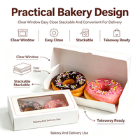 Boîtes à donuts personnalisées avec logo, emballages en papier pour donuts, boîtes d'emballage pour boulangerie, livraison de desserts à emporter