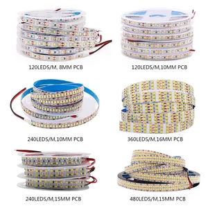 Bande LED dc 12V 24V 2835 RGB 60LEDs/m 120LEDs/m 5M IP65 étanche LED bande Flexible lumières blanc chaud 5050 SMD bande Led