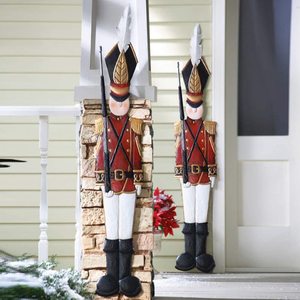 Venta al por mayor rojo estilo europeo Metal vacaciones estaño soldados pared arte Navidad decoración 45 pulgadas YUIIN - Product Image 2