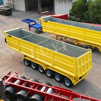 Semi-remorque benne basculante arrière en U LUYI de haute qualité, 3 à 6 essieux, capacité de 40 à 45 mètres cubes, en acier, avec une charge utile de 40 à 80 tonnes