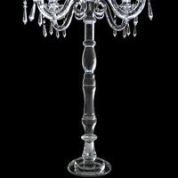 Candélabre à 9 bras en cristal argenté, fait main, écologique, pour mariage et Noël, avec motif imprimé UV, pour décoration de centre de table