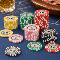 Ensemble de jetons de poker de casino en argile et céramique personnalisés de qualité supérieure, 10 grammes, 500 pièces minimum, logo personnalisé, non toxique, écologique, durable