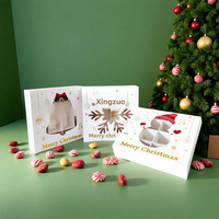 Auf Lager: Neue Weihnachtsgeschenkbox, 16-fach unterteilte quadratische weiße Kartonbox mit Fenster für Pralinen, Kuchen und Backwaren