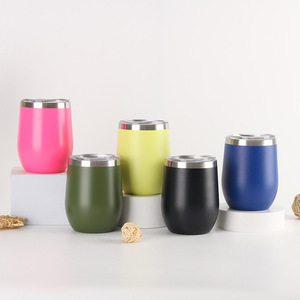 OEM/ODM 12oz Wine Tumbler Hot Sale Vacuum Stainless Steel Cup Double Wall Sublimation Tumbler Shot Glass for Straw Lid for - Product Image 1