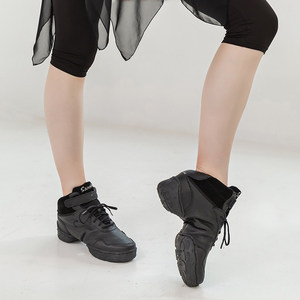Zapatos <span class=keywords><strong>de</strong></span> baile modernos franceses para mujer, zapatos <span class=keywords><strong>de</strong></span> baile deportivos <span class=keywords><strong>de</strong></span> cuero con suela blanda para jazz, zapatos <span class=keywords><strong>de</strong></span> baile cuadrados con suela dividida - Product Image 3