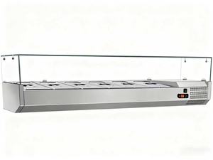 เคาน์เตอร์สลัด1.2เมตรโต๊ะในตู้เย็นสลัดบาร์ด้านบนสลัดสลัดแสดงพิซซ่าสแตนเลสโต๊ะตู้เย็นระบายความร้อนโดยตรง - Product Image 4