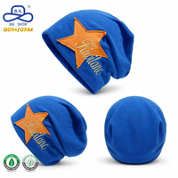 Bonnet en tricot jersey bleu roi personnalisé avec écusson étoile, style décontracté, brodé, pour l'hiver, vente en gros, fourniture OEM/ODM