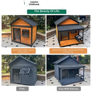 <span class=keywords><strong>Casa</strong></span> de Perro de Madera para Exteriores con Porche, Resistente a la Intemperie, Villa para Mascotas de Madera de Abeto, Caseta Grande para Perros con Techo Aislado de Asfalto, Tamaños L - Product Image 2
