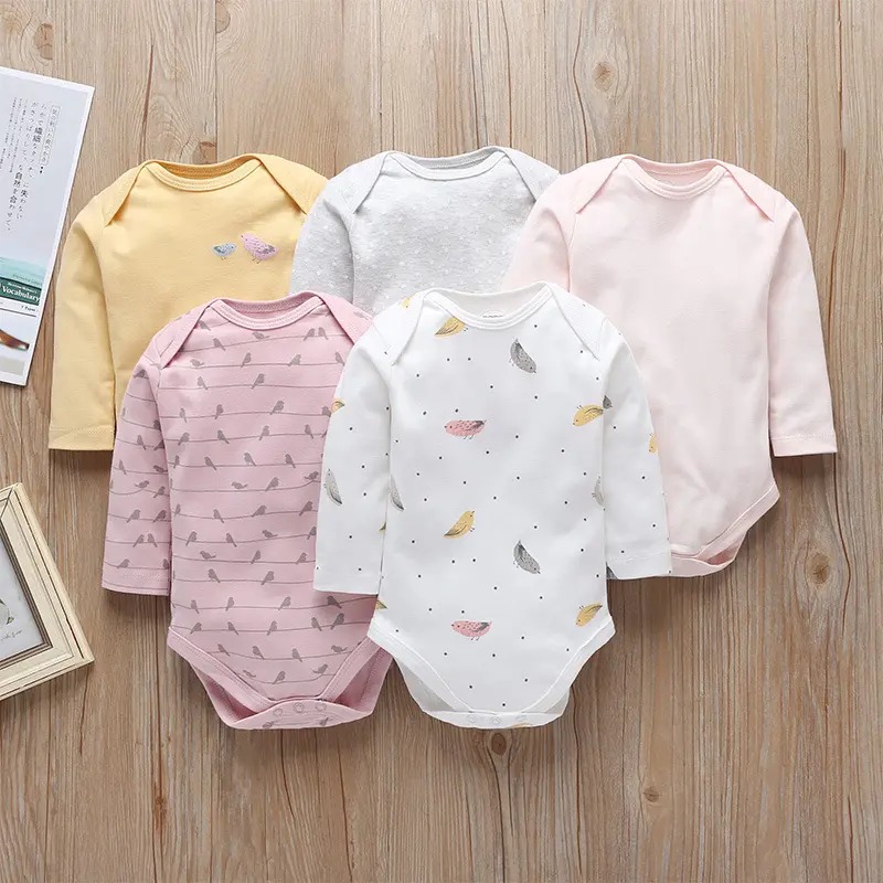 5pcs/Lot Unisex Infant Bodysuits Summer Clothes Romper Baby Girls 0-24Months Baby One-pieces Jumpsuit