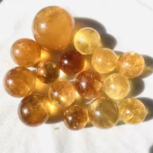 Natürliche gelbe Island Spar Ball Honig Calcit Regenbogen Kristall kugeln