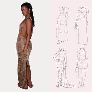 Abiti da donna sexy trasparenti, vestito estivo sottile senza maniche con glitter e spacco, stile coquette, senza schienale, per discoteca e spiaggia, sexy, 2026 - Product Image 3