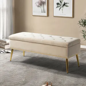 Banco de asiento de diseño nórdico, caja de almacenamiento integrada, tapicería de tela Boucle, banco para sala de estar, banco para sentarse